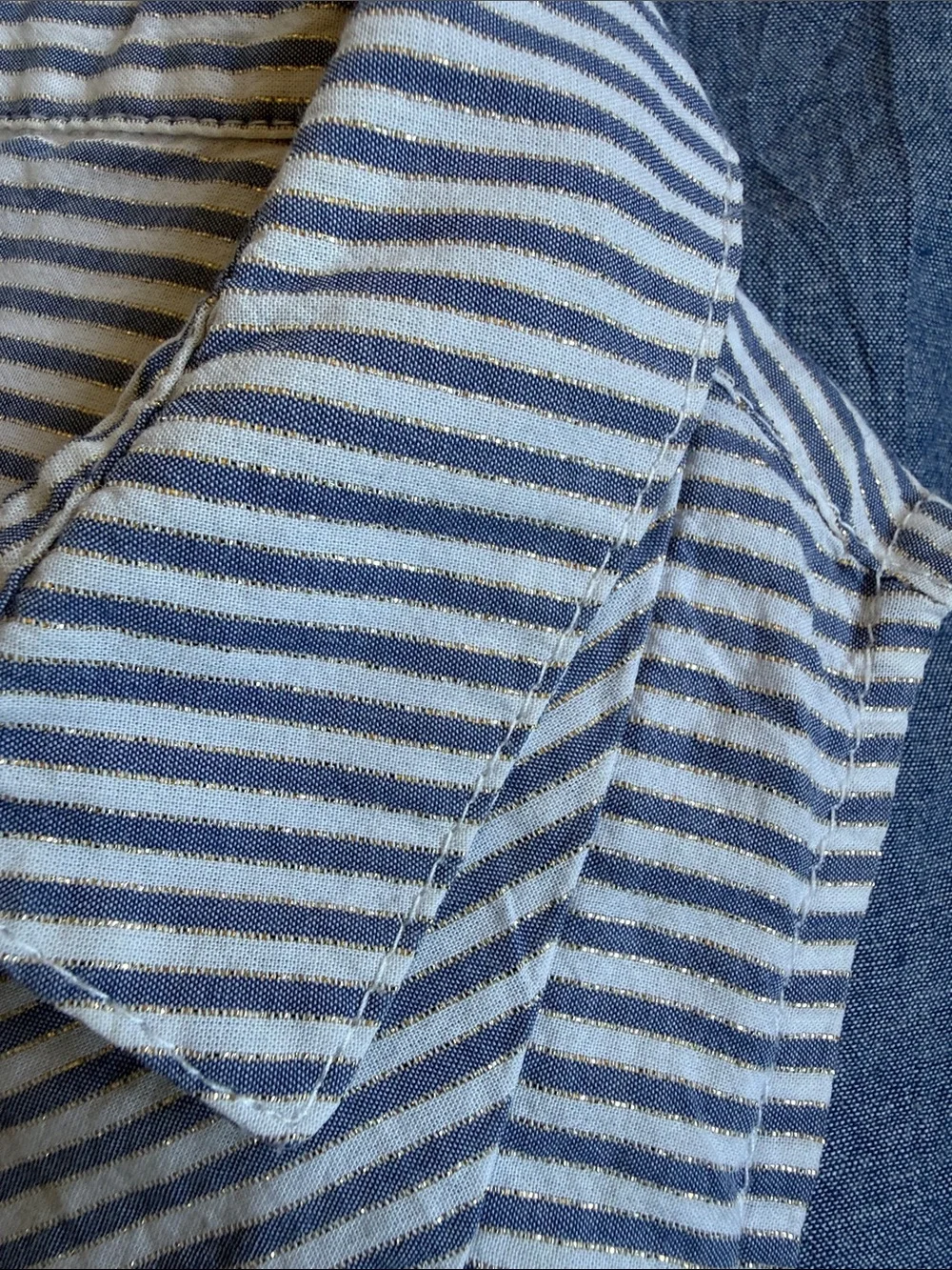 GAP Blue and White Striped Sleeveless Shirt Dress